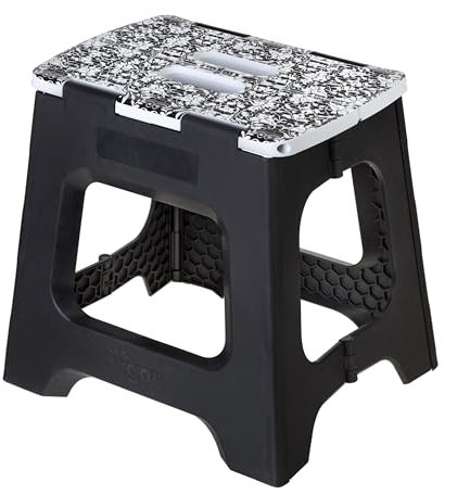 Vigar Taburete Plegable Compacto para Adultos, 32 cm Taburete Plegable Antideslizante para Casa, Dormitorio, Baño, Armario, Oficina, Soporta hasta 150 kg, Rococco on Top