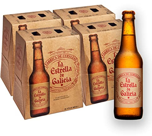 Estrella Galicia - La Estrella, Cerveza Lager, 24 Botellines x 33 cl