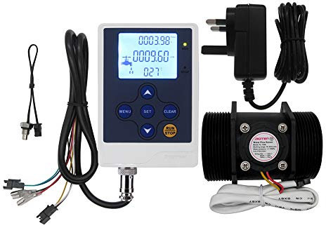 DIGITEN Water Flow Control LCD Display+ G2 2 inch Water Flow Hall Sensor Switch Meter Flowmeter Control 10-200L/min