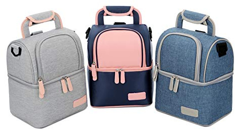 Mengshen Breast Milk Baby Bottle Cooler Bag/Waterproof Baby Milk Bag Freezer/Mommy Travel Backpack/Portable Thermal Insulated Lunch Box for Women Men Kids Large Capacity Handbag (Blue)