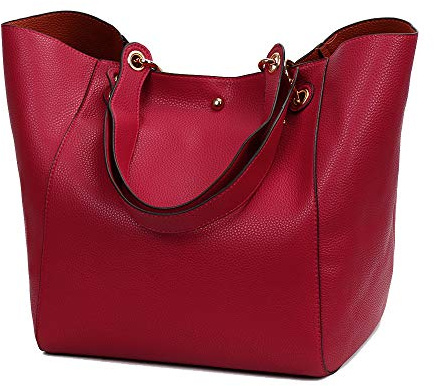 Coolives Damen 2 in 1 Shopper Schultertasche aus PU-Leder Vintage Taschen Hobo Handtasche Elegant Henkeltasche Eimer Tasche für Dame EINWEG