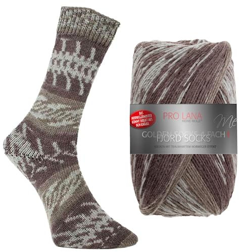Pro Lana Fjord Socks Farbe 194, Sockenwolle musterbildend, Wolle Norwegermuster zum Stricken, 100g, 400m