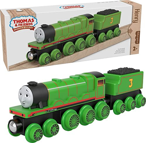 Thomas & Friends Holzeisenbahn Spielzeugzug Henry Push-Along Holzmotor & Kohleauto für Kleinkinder & Vorschulkinder ab 2 Jahren (Amazon Exclusive)
