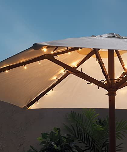 Lights4fun Outdoor Garden Parasol Patio Umbrella String Fairy Lights 80 LEDs Battery Operated with Timer