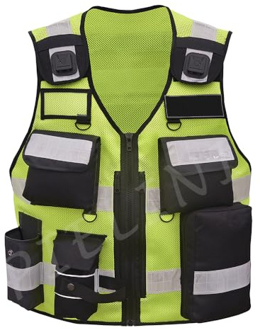 By Johanna Sicherheitsweste Reflektierend 201 Gelb Schwarz + Security | Schutzweste, Securityweste, Einsatzweste, Kennzeichnungsweste, Reflektierend, Multifunktionsweste