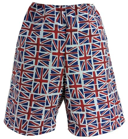 The Dragons Den Adults Union Jack Flag Shorts United Kingdom UK Great Britain GB Supporters Fancy Dress [L-XL] Multicoloured