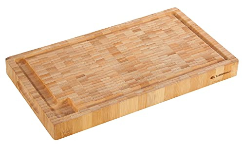 Hackblock, Saftrille Bamboo Schneidebrett extra dick Hackbrett Zassenhaus