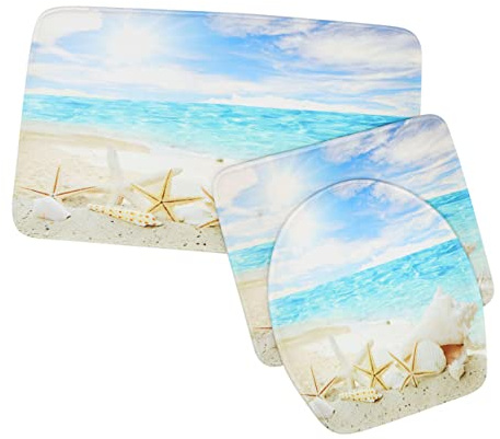 Cabilock 3piezas Alfombrillas De Baño Antideslizantes Impermeables Conjunto De Tapetes De Piso Tapa De Inodoro y Alfombra De Baño Decoración Modern para Espacios Acogedores