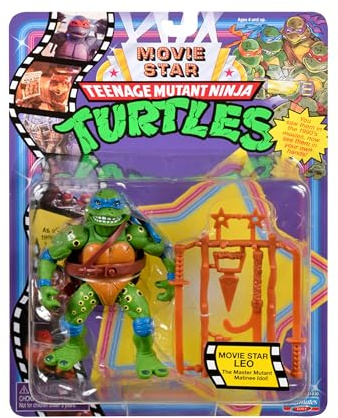 TMNT CLASSIC 1991 Filmstjärna sköldpadda Leo i speciellt filmstylingpaket med karakteristiska vapentillbehör. Perfekt present för sköldpaddsfans!