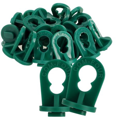 com-four® Clip per Serra 25x - Supporti per Piante stabili con Elevata capacità di carico - Dispositivi di Sospensione per Serre e Giardini d'inverno - Occhielli per binari (025 Clip - Verde)