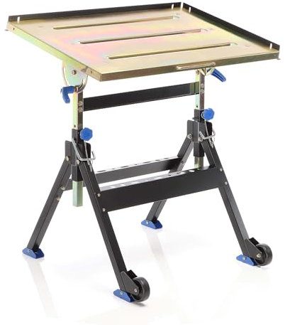 XPOtool Mesa de Soldadura Plegable 150 kg Mesa de Trabajo Ajustable en Altura inclinación hasta 90°
