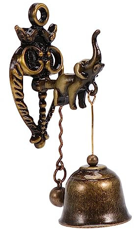 Cabilock Vintage Türglocke Elefant Aus Gusseisen Wetterfeste Retro Türklingel Mit Starkem Magnet Wandmontage Für Haus Garten Tor Terrasse Dekoratives Hängependel Und Windspiel