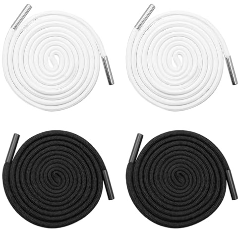 Hsthe Sea 4 Stück Kordel für Jogginghose, Universal Kordelzug 140 cm, Metall Kordelenden mit Einfädler, Ersatzschnüre für Jacken Hoodie Jogginghose Hosen Sporthosen (2 Farben)