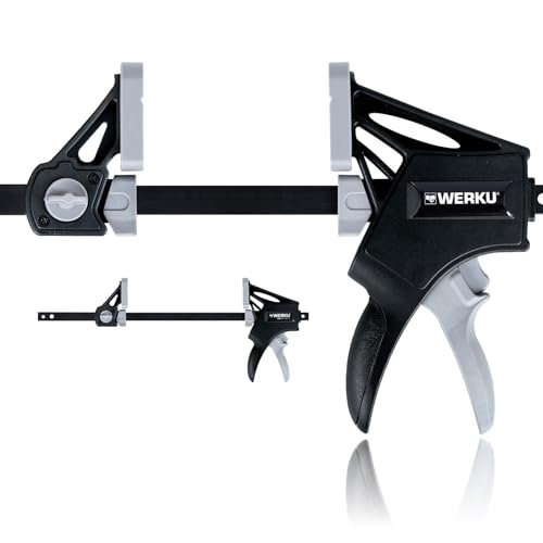 Werku WK601910, Mordaza Liberación Rápida, Calidad Profesional, Potencia Presión 150 KG (daN), Largo 300 mm, ABS Composite y Acero Carbono Forjado