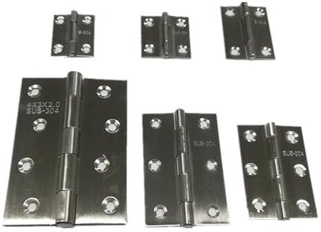 Bisagras plegables para puertas, 2 piezas de acero inoxidable lijado, bisagras para puerta y ventana, 3,8 x 3,6 x 0,1 cm
