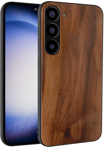 GTElectro Coque Samsung Galaxy S23 en bois véritable, fine, résistante aux chocs, en bois naturel, pare-chocs en polyuréthane thermoplastique souple, durable, anti-rayures, compatible avec la recharge
