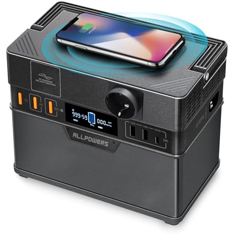 ALLPOWERS S300 Station électrique portable 288Wh avec sortie CA 300W et USB-C 100W, fonction UPS ultra-silencieuse 30 dB, générateur solaire à charge rapide 1 heure pour camping, voyage, urgence