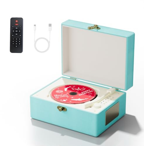 Yintiny Blue Time Music Box CD Player With Speakers For Home Decor