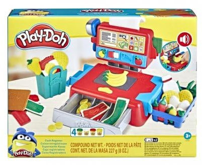 Caisse enregistreuse sonore pour Play doh Creations - avec Pate a Modeler + Accessoires - epicerie, supermarche - Coffret avec Carte Tigre