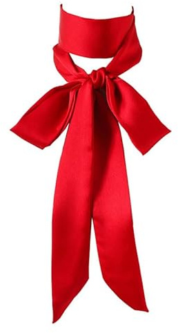 Long Thin Skinny Scarf Satin Neckerchief Ribbon Tie Waist Belt for Women (red)