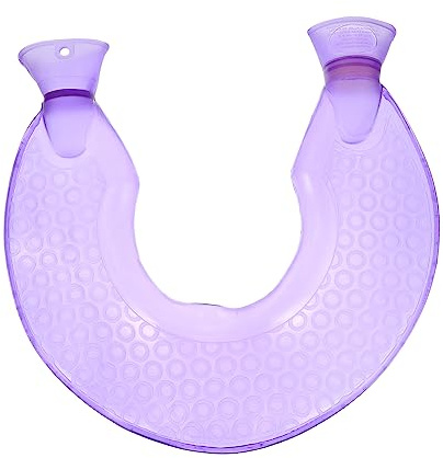 ERINGOGO U-förmige Wärmflasche Transparent Violett Schmerzlindernder Handwärmer Zum Umhängen Am Hals Anatomisch Geformt Für Nackenentspannung Und Langanhaltende Wärme Langlebiges Gummimater