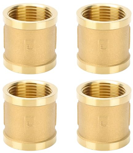 YRAKOZIN [4 Stück] Messing Muffe - 1 IG, Innengewinde Ø30.3mm Doppelnippel, Trinkwasser Geeignet, Sanitär-Anschlussstücke, Zubehör für Wasserschlauch