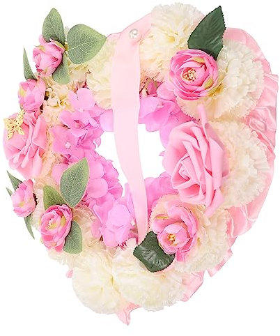 Ciieeo Ghirlanda Funebre Artificiale per Cimitero Fiori Commemorativi Decorazione Cartello Lapide per Cerimonie Funebri