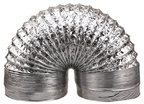 SOPOTUTU Manguera de Ventilación Resistente al Calor Tubo Flexible de Aluminio Doble Capa para Sistemas Hvac Extracción y de Aire Color Plateado