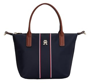 Tommy Hilfiger Popette Kleine Tragetasche mit abnehmbarem Crossbody-Gurt, Space Blue Corp, Einheitsgröße