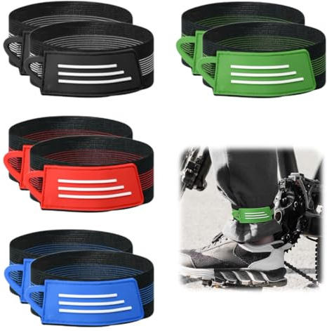 TESSTSY 8 Pezzi Clip Pantaloni da Bicicletta, Catarifrangenti Running Fasce | Catarifrangenti Bande, Braccialetti Riflettenti, Fascia Catarifrangente, per Ciclismo, Corsa, Corsa Notturna, Caviglia, Polso