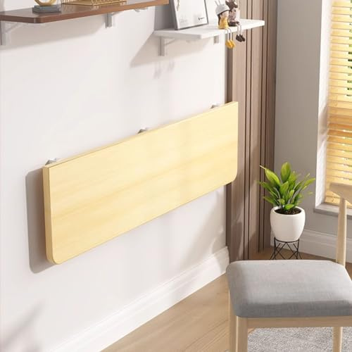 Wand-Klapptisch, platzsparender Küchentisch, multifunktional, für Garten, Terrasse, Hof, Holzfarbe, groß