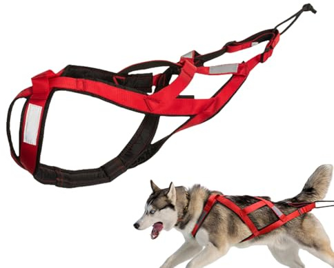 Sled Dog – Cinghia riflettente, cintura ponderata, carrello per attrezzature, grande addestramento per cani da lavoro per il controllo del comportamento attività sportive invernali all'aperto