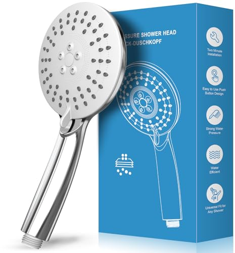 Soffione Doccia Alta Pressione 3 Modi - Doccino Anticalcare con Ugelli in Silicone - Ampia Copertura - Telefono Doccia Universale Cromato - Facile Installazione