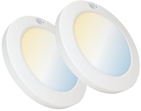 LED ATOMANT 2x Panel LED Circular Superficie/Empotrar 225mm 20W CCT Sensor | Con Selector de color CCT, 2000 Lumenes, Corte ajustable 55-200mm