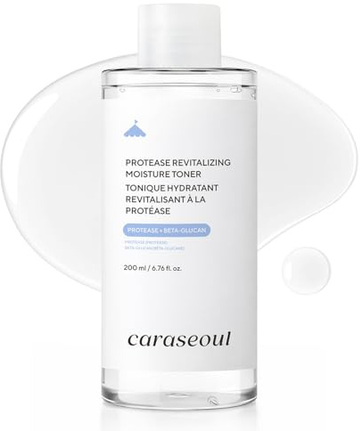 caraseoul Protease Revitalizing Tónico Facial Hidratante - Exfoliante Suave con Beta-Glucano y Proteasa, Tipo Esencia, Cuidado de la Textura de la Piel, Skin Prep, Skincare Coreano, Vegano (200ml)