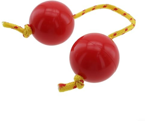 Sand Eggs Asalato African Shaker - Rhythmusball Hand Percussion Instrument für Fingerspitzenspiel, kleiner Shaker mit ABS-Schale & Kletterseil, (Rot)