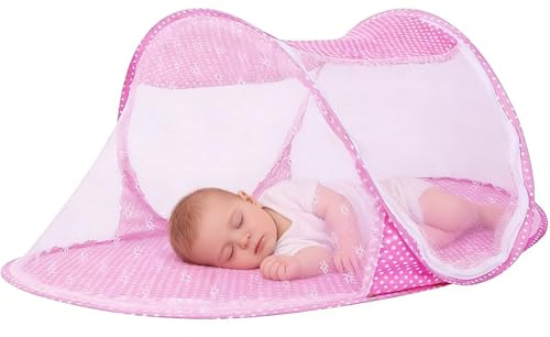 Mosquito Net, Mosquitera Plegable Portátil, Mosquitera Universal, Interiores y Exteriores, Viajes u Hogar - Azul Claro