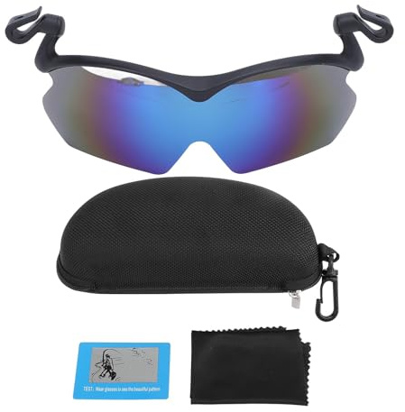 XUXHOU Clip On-Solglasögon, Clip Cap Polarized Solglasögon, för Hattvisir med UV400-skydd för Fiske Cykling Vandring (Blå beläggning)