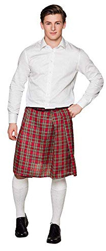 Boland - Mr Tartan jupe écossaise, kilt longueur genoux, taille unique, jupe portefeuille, carnaval, soirée à thème, soirée à thème