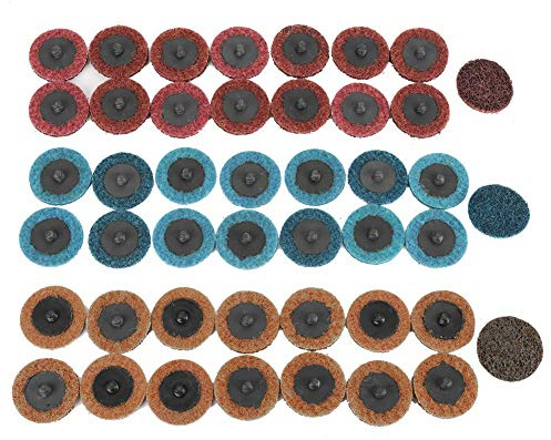 Disco abrasivo per levigare dischi abrasivi 45pcs 2con mandrino e base per smerigliatura, adatto per smerigliatrici angolari 50mm - Grit giallo 180 + grit 320 grit + grit 400 verde