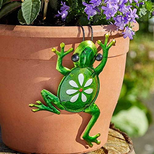 Garden Mile Frog Garden Ornaments Outdoor And Indoor Plant Pot Hanger Weatherproof Metal Garden Ornaments For Plant Pot Decoration Perfect Frog Ornament For Flower Pot Hanging Planter