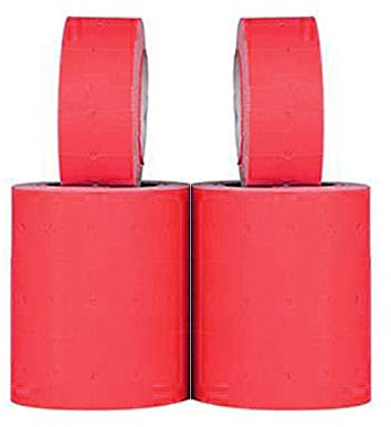 Preisschild-Aufkleber, 21 x 12 mm, für Preisauszeichner, Etikettierer, Papier, passend für M5500, MX5500, etc. (10 Rollen, rot)