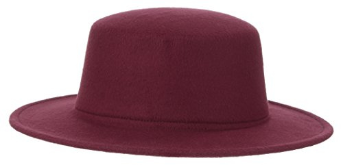 GEMVIE Cappello Fedora in Feltro Unisex Misto Lana Cappello da Gondoliere a Tesa Piatta Donna Uomo Invernale