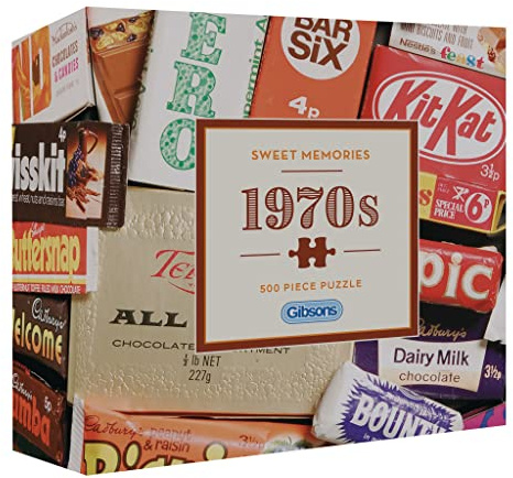 Gibsons Sweet Memories of the 1970s – 500 Piece Jigsaw Puzzle for Adults & Teens Vintage Sweets Theme Made from 100% Recycled Board Great Gift for Puzzle Lovers