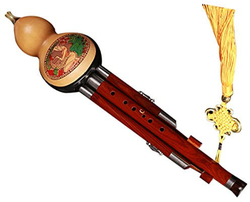 Kindergeschenk Flöte Musikinstrument Professionelles Lernen Hulusi Holzbläser Spielen Kalebassenflöte In C B Kiste Senden (Color : Brown, S : C-Key)