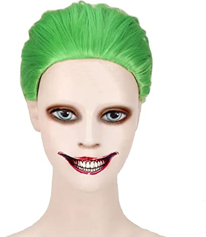IMISSU Zeichentrickfiguren Lange lockige Cosplay Perücke Party Kostüm Perücken für Halloween & Weihnachten (Grün)
