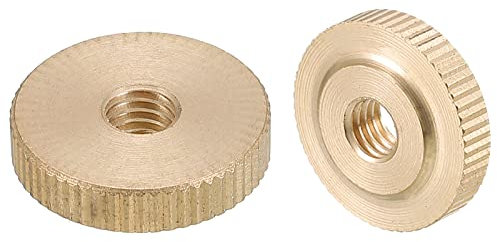 QUARKZMAN Zigrinato Pollice Dadi, 4pz M6 x D20mm x H5mm Ottone Zigrinato Dado Piatto Testa Attraverso Foro Blocco Regolazione Dadi per Stampante 3D Parti