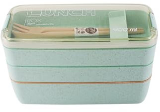 soulnioi Lunch Box Bento Box for Kids, Stackable 3-Layers Lunch Box, Leak Proof Meal Container for Child/Adults/Students (Green)