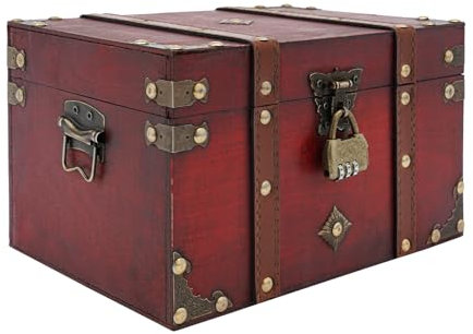 Loohacp Vintage Aufbewahrungsbox, Retro-Dekobox, Box mit Zahlenschloss，Hölzerne Aufbewahrungsboxen Vintage Style Garderobe Schmuckkästchen Schmuckkästchen