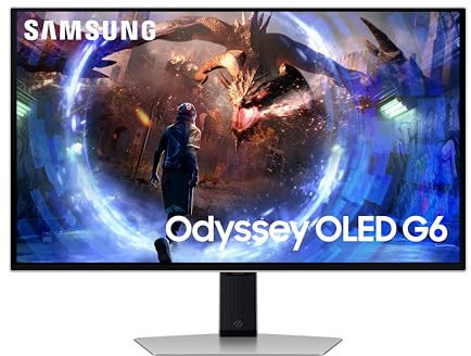 Samsung Odyssey Gaming OLED G6 LS27DG602SUXXU 27 QHD Gaming Monitor - 0.03ms, 360Hz, HDR10+, Height Adjust, HDMI 2.1, Displayport, USB 3.0, 1440p, 2560x1440